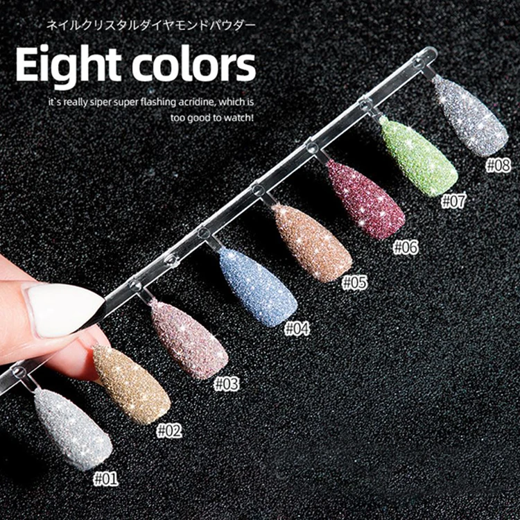 環境にやさしい無毒のネイルアートディッピングダイヤモンドパウダー8色バルクネイルグリッターフレークダストアクリルディップパウダーネイル用 Buy サロンネイルグリッター金紫ミラークローム粉塵光沢のあるマジックミラーネイルアート顔料diyネイルデコレーション