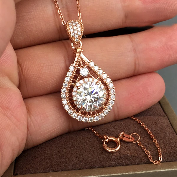 

CAOSHI Fashion Retro Vintage Rose Gold Color Pendant Cubic Zirconia Stone Necklace High Quality Pendant Necklace for Women