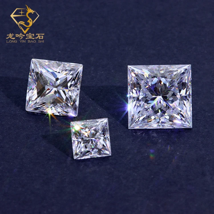 

wholesale gemstone 4mm 6mm 8mm moissanite stone loose diamonds vvs princess cut square moissanite