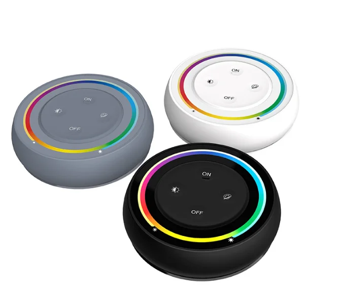 

Miboxer S2-B/S2-W/S2-G RGB+CCT Round Shape Rainbow Remote in Black/White/Gray Color