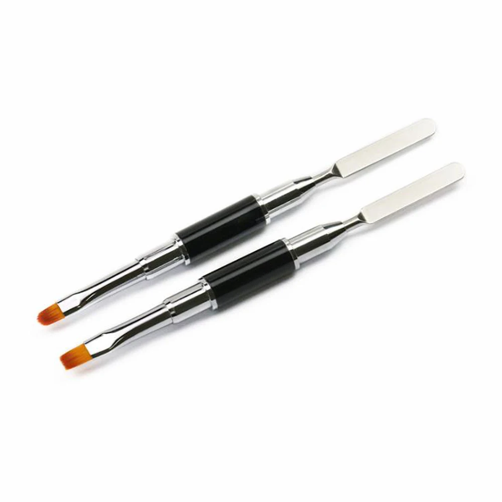 

Black Metal Handle Nail Pen Double Heads Nylon Hair Painting Nail Art Brush