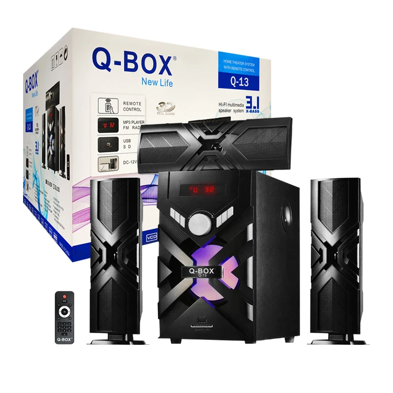 

Q-BOX Q-13 speaker Subwoofer powered karaoke sound speaker audio monitor speakers studio