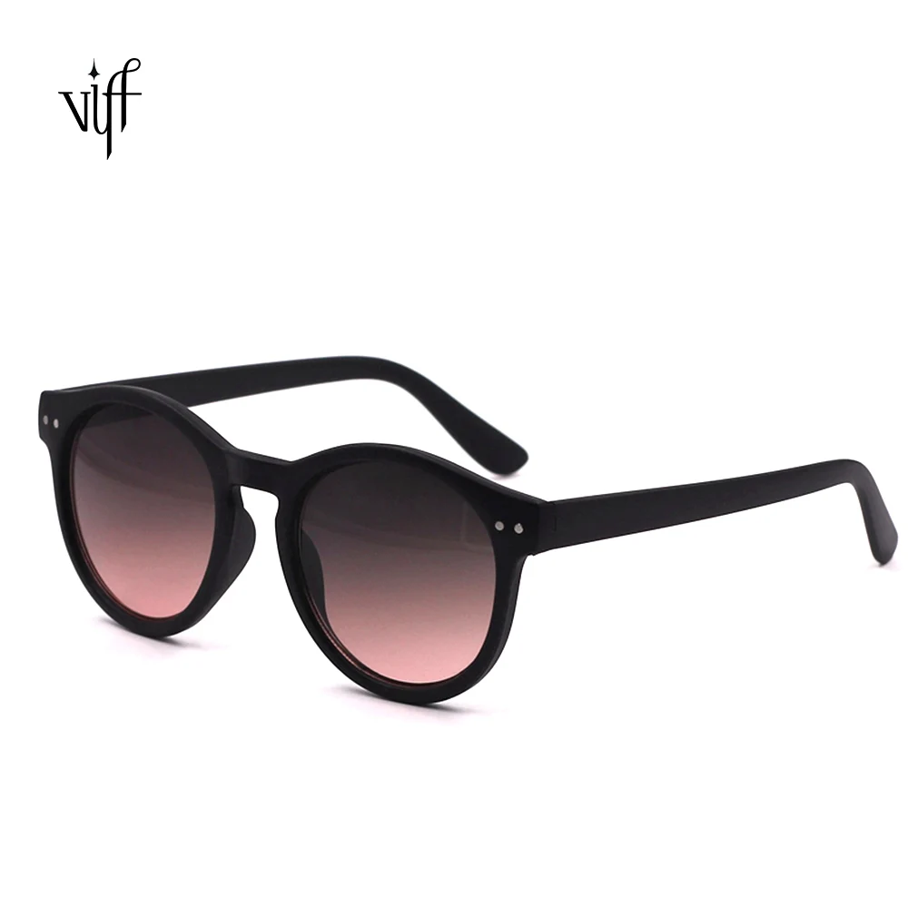 

VIFF HP16947 Fashion Big Square Women Tinted Glasses Decoration PC Frame Colorful Lens Round Sunglasses