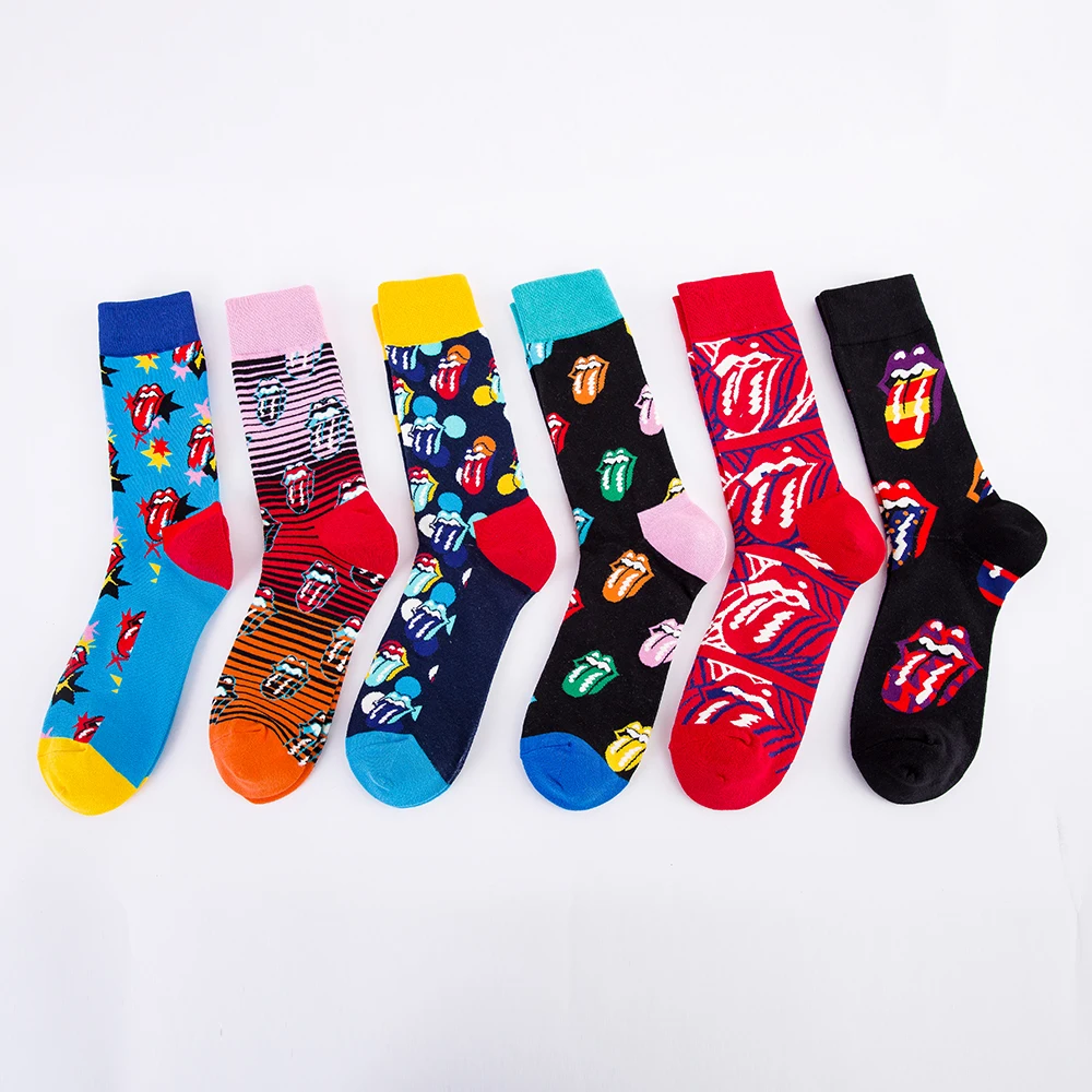 

Top Quality Wholesale Low MOQ Ready To Ship 2021 Custom Package Men Fashion Colorful Funny Fun Cotton Adult Novelty Socks