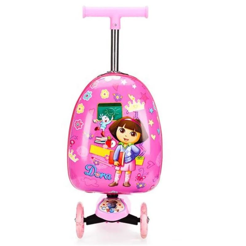 

Folding 3 wheels Child kid Scooter with school backpack wheeled bag scooter luggage for carry on travel