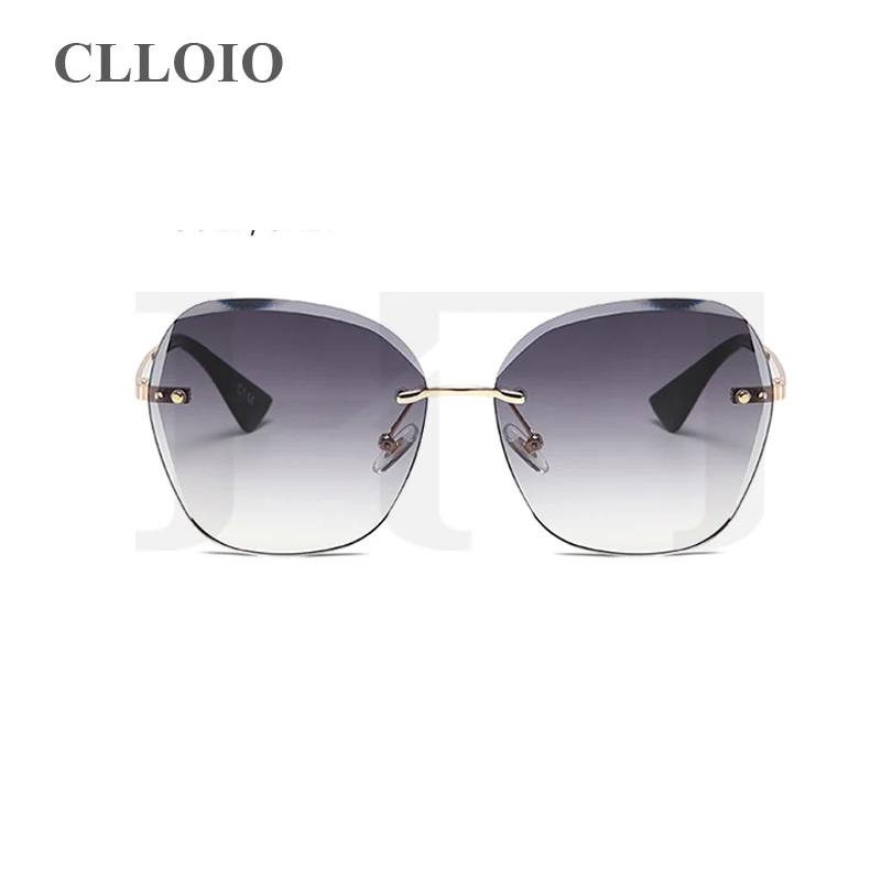 

factory wholesale rimless eyewear frameless irregular women sunglasses