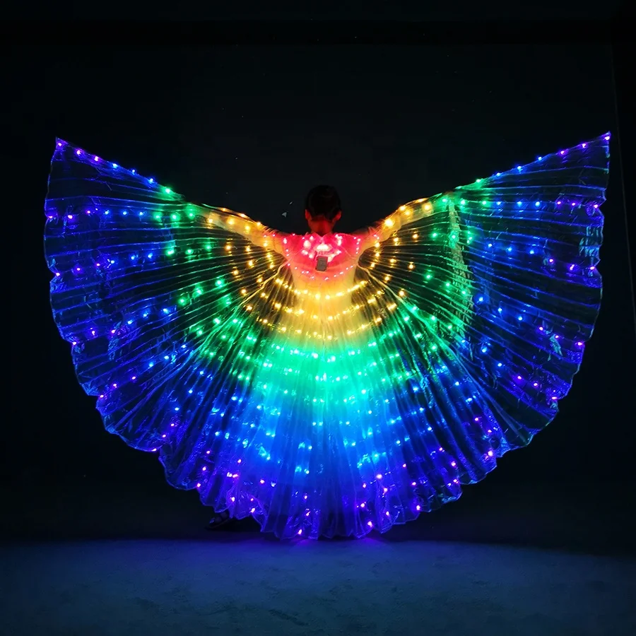 

Fancy Solid Color Belly Dance Accessory Open Led Isis Wings Colorful Dance Costumes For Dance Performance Open 360 Degree