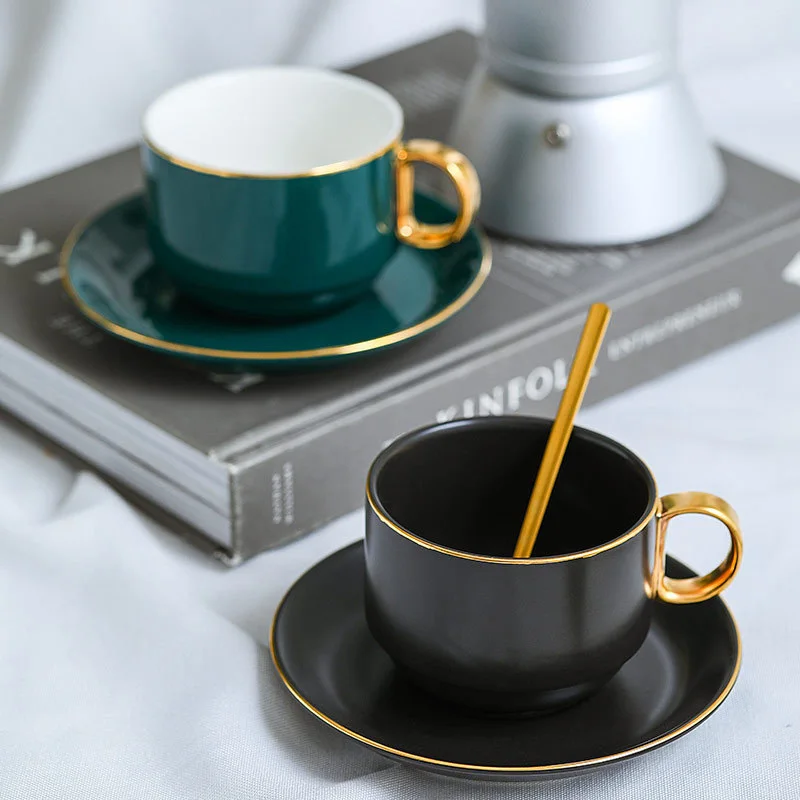 

Custom LOGO Gift Ceramic coffee cup and saucer set, As picture