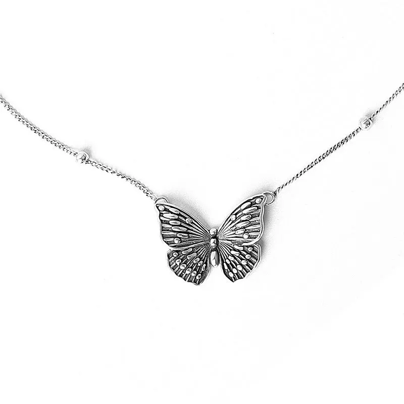

Fashion jewelry cool style retro butterfly pendant personality exaggerated carving design ot buckle butterfly necklace female