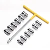 13pcs T rubber handle torque socket wrench 1/2 adapter exchangable socket 10 11 12 13 14 15 16 17 18 19 20 21mm