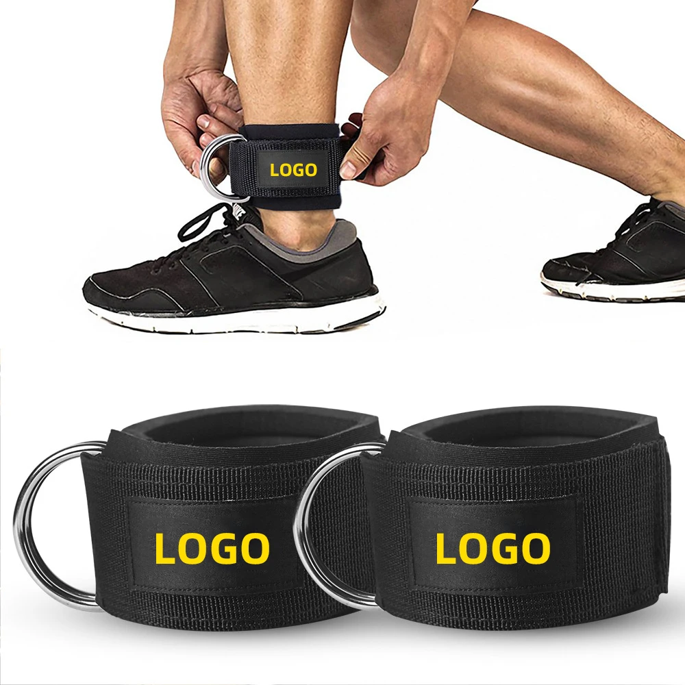 

New design Gym Training Neoprene Padded Adjustable Double D-Ring Ankle Straps Cuffs for Cable Machines