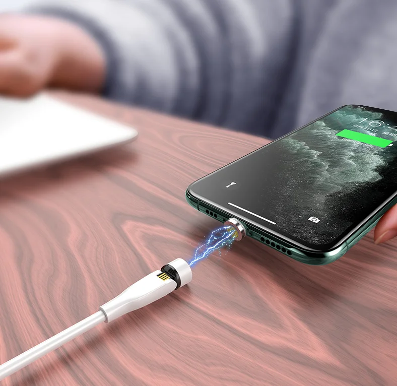 540 Degree Rotating Quick Charging Nylon Braided Rotation Data Cable 3A Fast Charger Type C Micro Rotate Magnetic USB Cable - ANKUX.COM