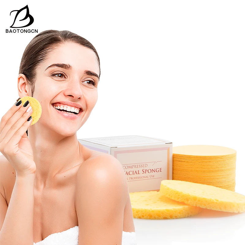 

Hot Sale Marketable Price Facial Cleaning Rolls Natural Material Face Compressed Sponge Cellulose, White/natural/ blue/ green/ yellow/ pink