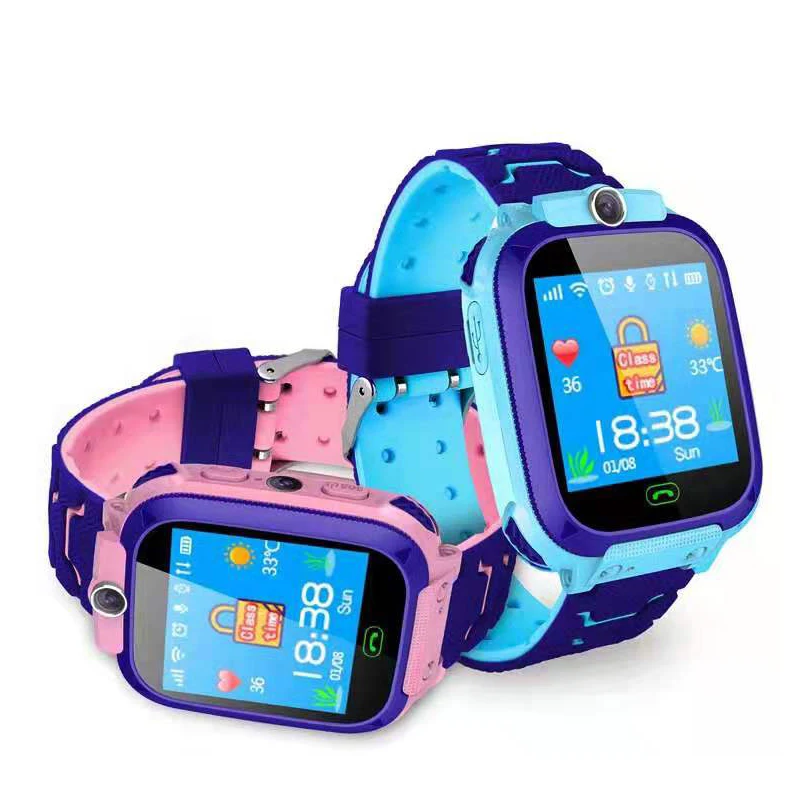 

2020 Newest Watch Child Gps Smart Watch Waterproof Sos Camera Cell Phone For Kids Digital Watch, Pink blue