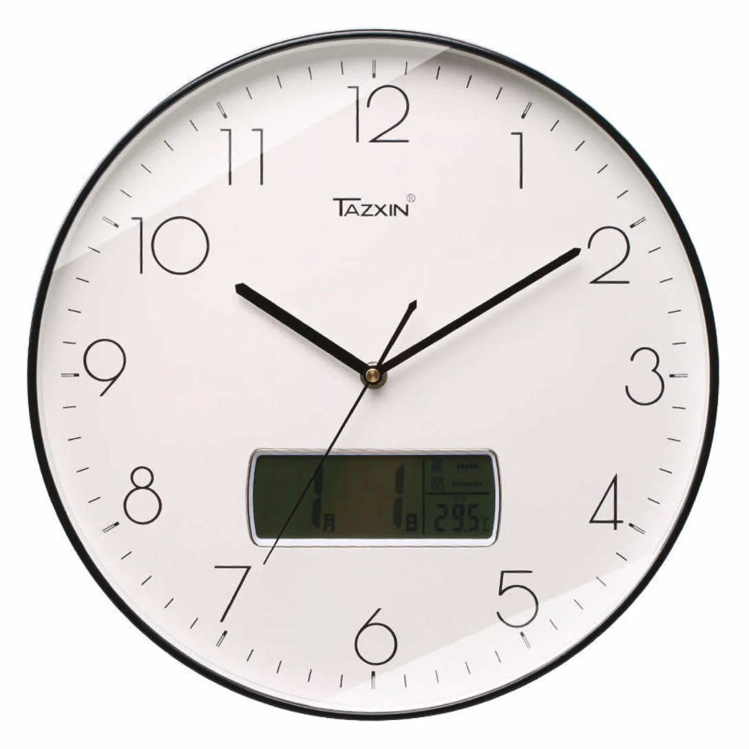 12 Inch Modern Decor Round Cheap Plastic Lcd Wall Clock With Date And Time Buy Plastic Wall Clock