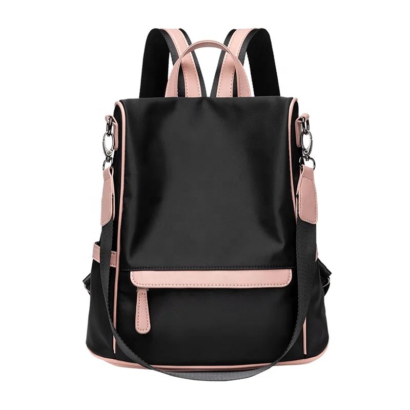 

Girls Hobo Style Smart Laptop Double Handle Multifunctional Oxford Cloth Anti Theft Hiking&Travel Waterproof Leather Backpack, Black, customized color acceptable