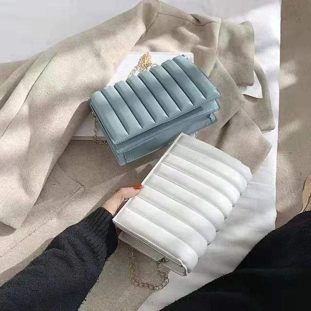 

New Design Ruched Solid Color Chain Ladies Crossbody Purse Bag Fashion Women Handbags, 6 colors