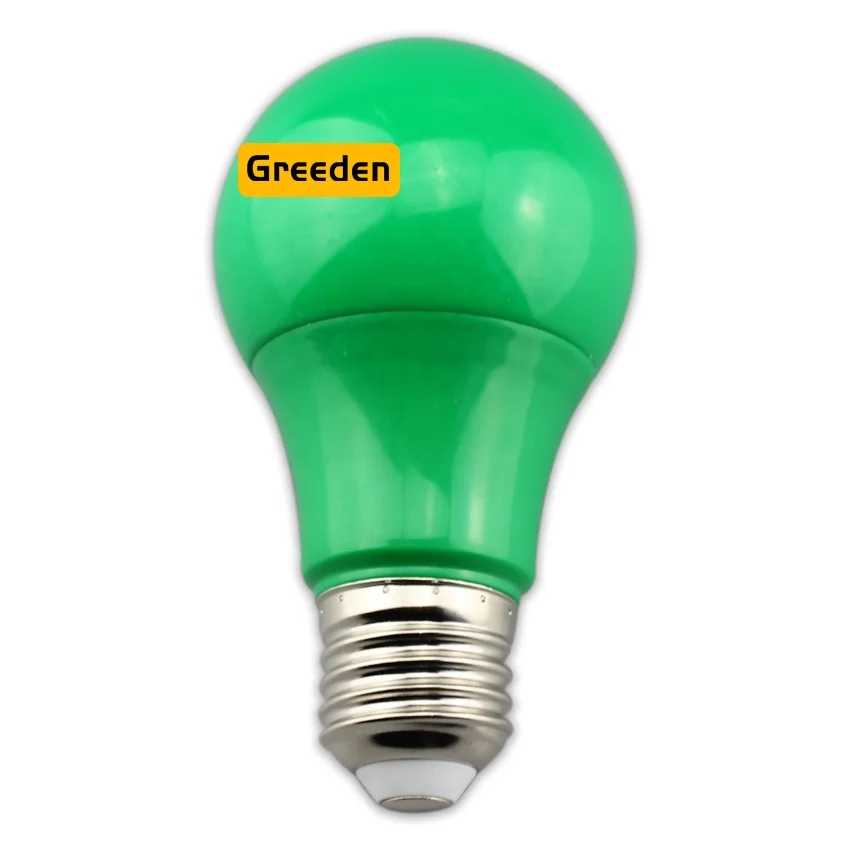 110-220V standard A60 green blue yellow red colour decoration light bulb led color bulb light