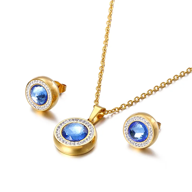 

Wholesale Women Romantic Stainless Steel Sets Necklace and Earrings Jewelry