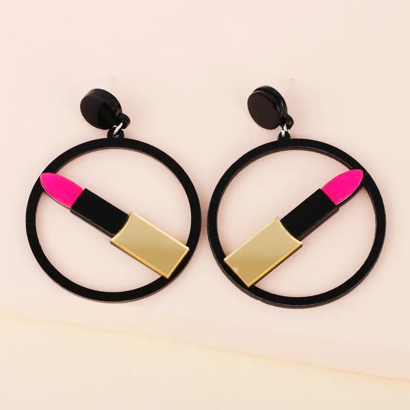 

Fashion Stud Earring Circle Sexy Lipstick Earrings Wholesale For women