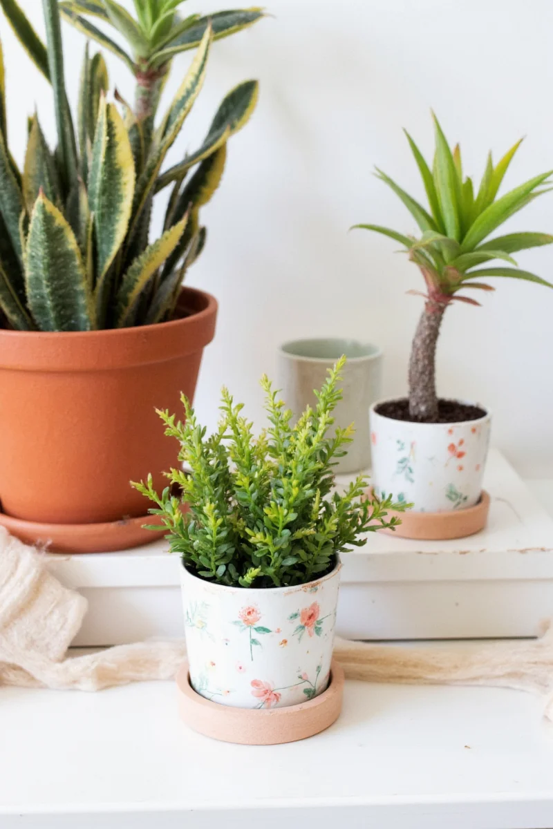 Comparison of 6-inch pots made from different materials