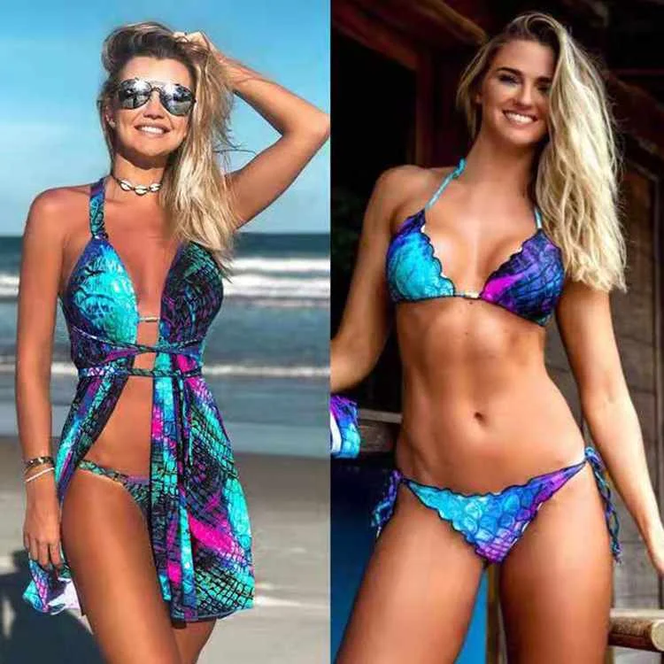 

Bikini Set High Elasticity Triangle Bikinis Strap Bikini Swimsuit Three Pieces, Different colors and support to customized