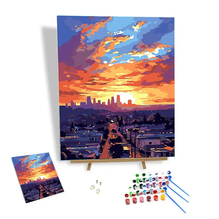 

Wholesale High Quality Painting By Numbers City Afternoon Diy Hand-Painted On Canvas Home Decor Wall Paintings For Gifts