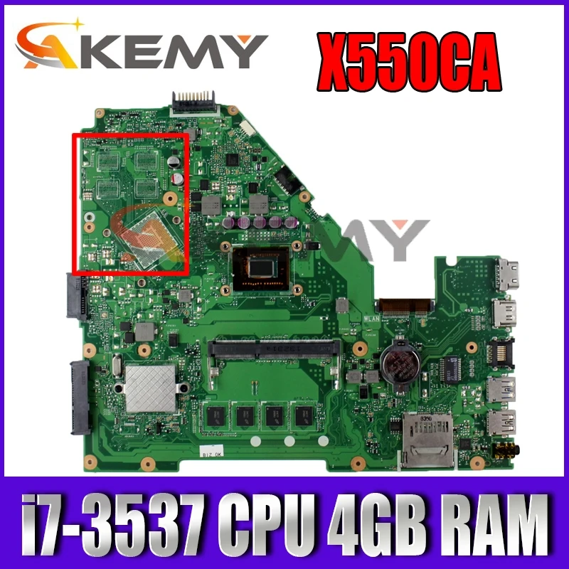 

X550CA i7-3537 CPU 4GB RAM Motherboard For ASUS R510C Y581C X552C X550CA X550CC X550CL X550C laptop Mainboard Test ok