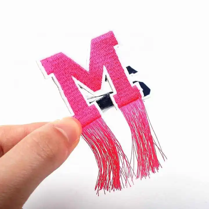 

New Custom Design Felt Border Embroidered Patches Letters with Tassels