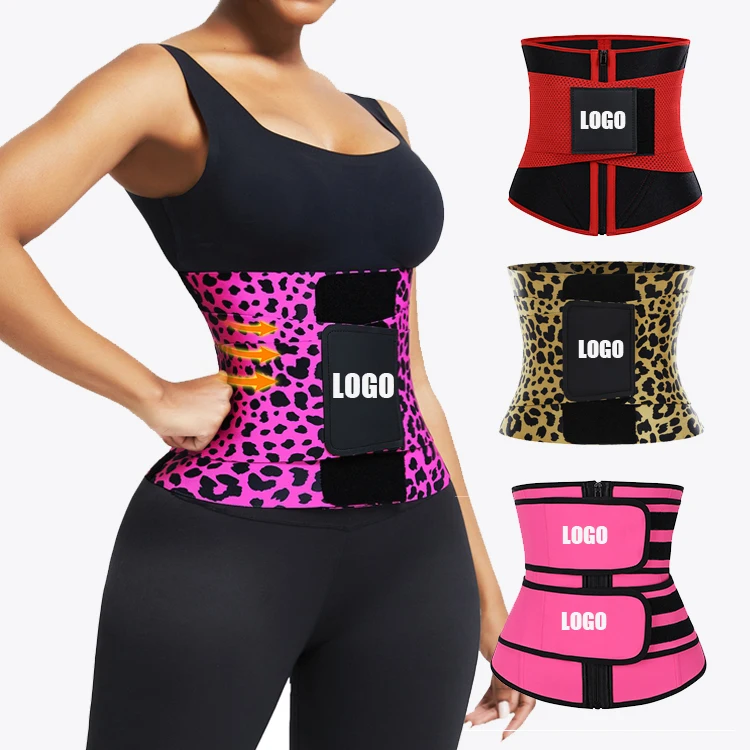 

Hot Sale High Quality Two Belts To Firm Waist Control Slim Tummy Zip To Tight Fit Double Strap Latex Waist Trainer Women