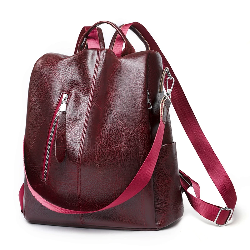 

Fashion Casual Large-capacity College Style Travel Bag Pu Leather Backpack Women Ladies Backpack Pu Leather Student Backpack