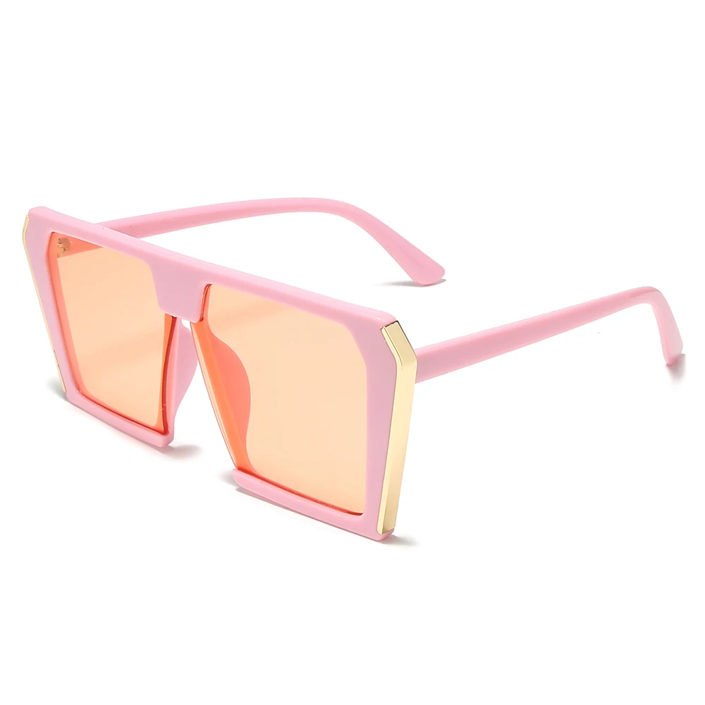

THREE HIPPOS Sun Glasses Designer Oversized Flat Top Shades Women 2021 New Arrivals Square Sunglasses
