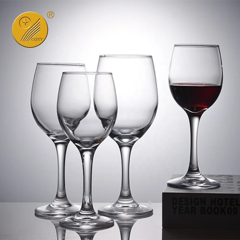

11oz free sample wholesale machine made custom red goblet wine glasses bulk ready stock