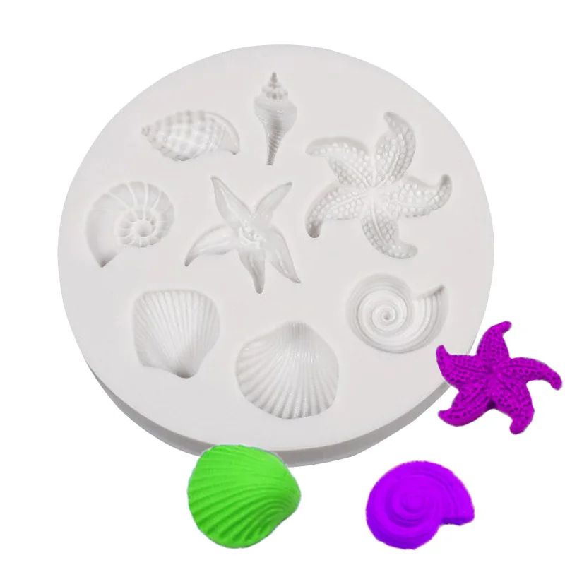 

Ocean Series Conch, Starfish, Sea Shell Shaped Fondant Silicone Mold, Chocolate Cake Decoration Mold, Crafts Tool Accessories