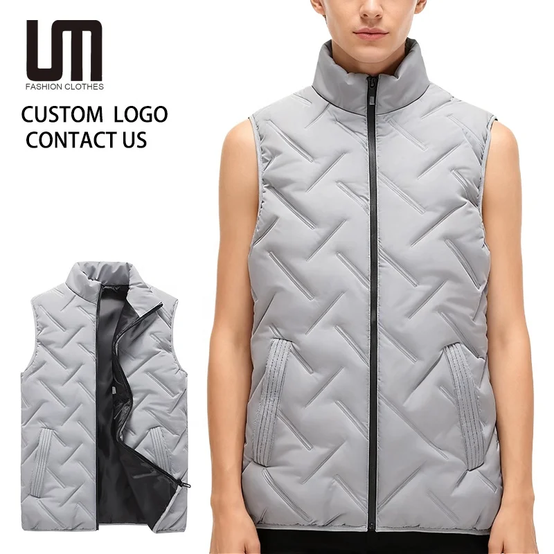 Cheap Wholesale Custom Logo Autumn Winter Trending Men S Warm Sleeveless Vest Waistcoat Stand up Collar Clothing Jackets