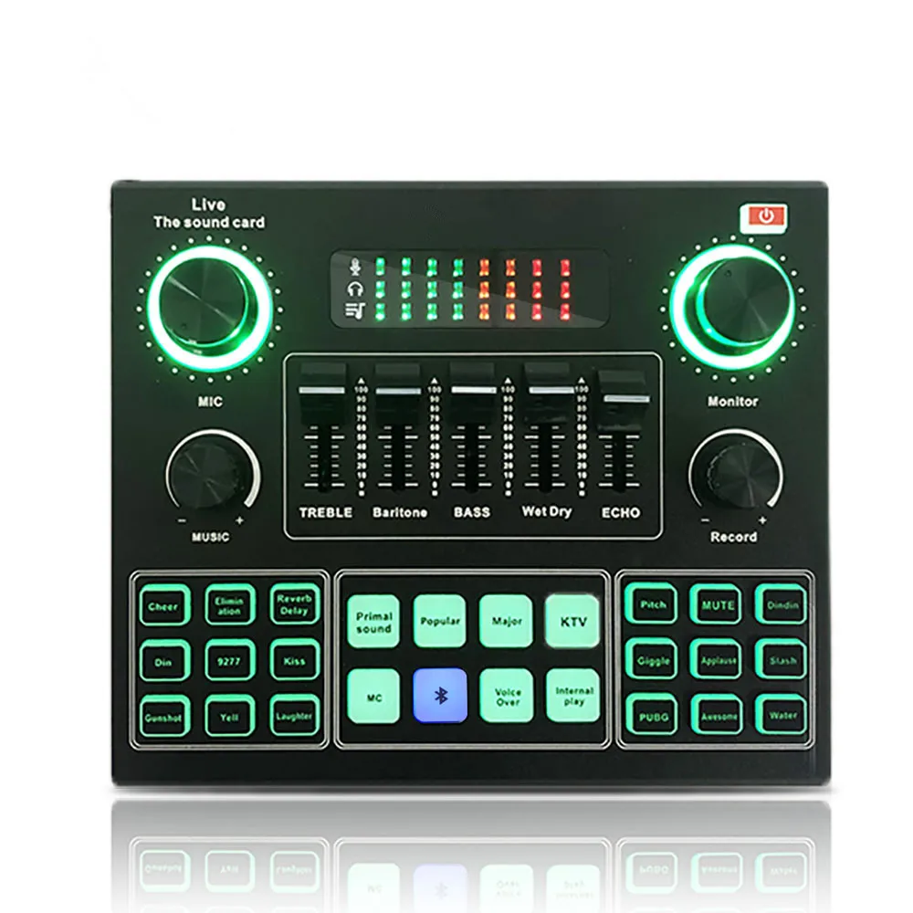 

V9 Excellent Quality of Voice and Music Professional sound card for Live Broadcast Mic