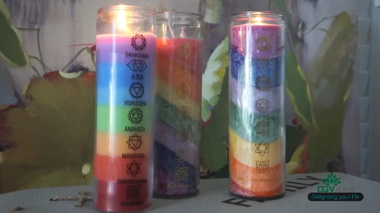 Unscented Multi Color Chakra Glass Prayer Devotional Custom Prayer