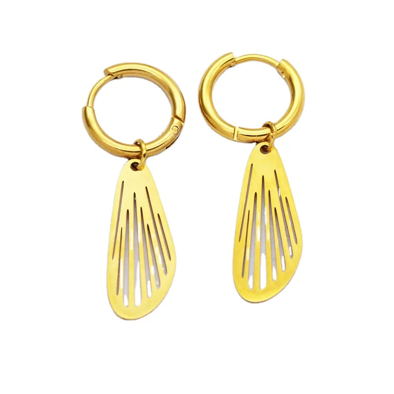 

Lotus gold plated Stainless Steel Small Kiribati Earrings drop Earrings