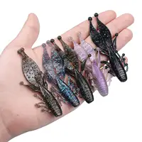 

RUNCL 35pcs 3.5in Soft Fishing Lures Shrimp Flavor Crawfish Baits Creature Baits for Bass