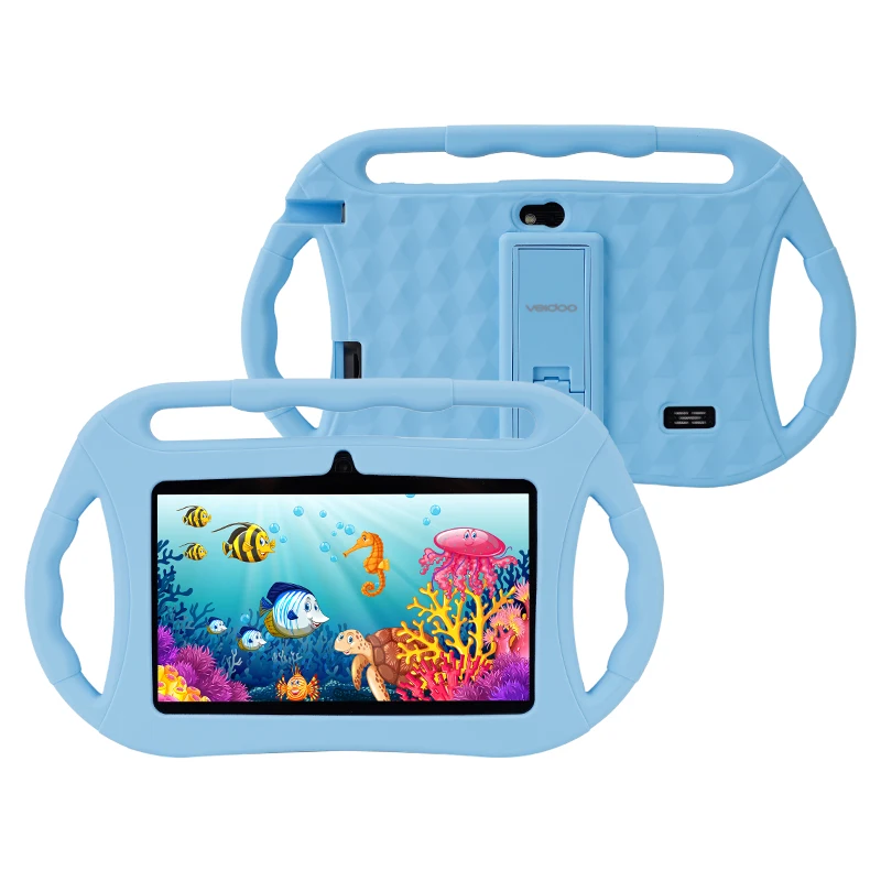 

7 inch Android Kids Tablet Toddler Edition Tablet Pc with WiFi Dual Camera Children 1GB + 16GB Parental Control, Blue, pink