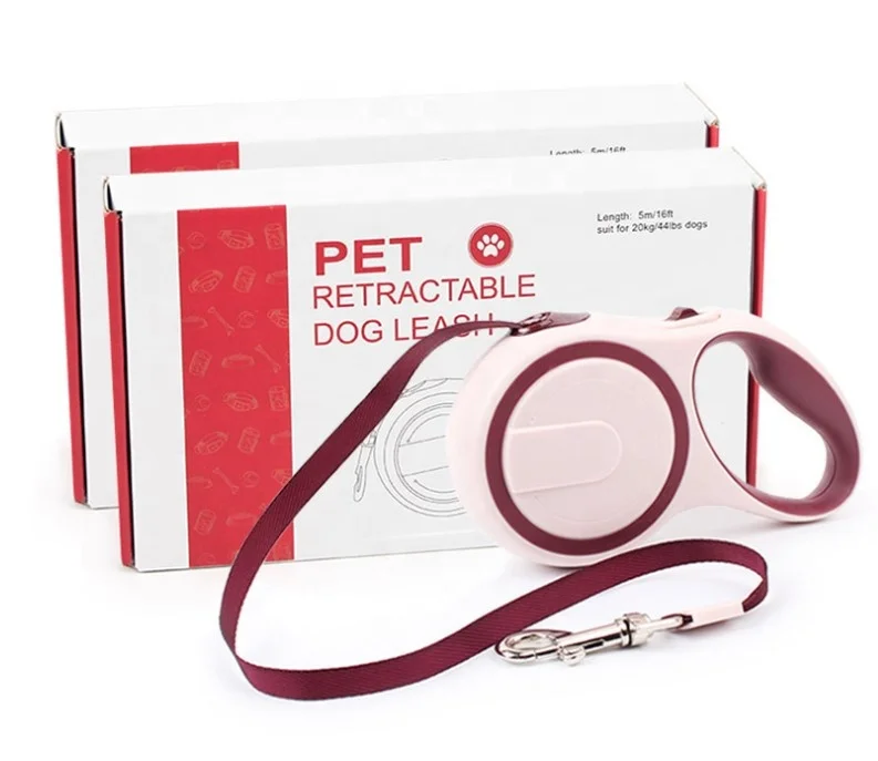 

Wholesale custom waterproof retractable automatic Multi-color hands free pet rope led dog leash