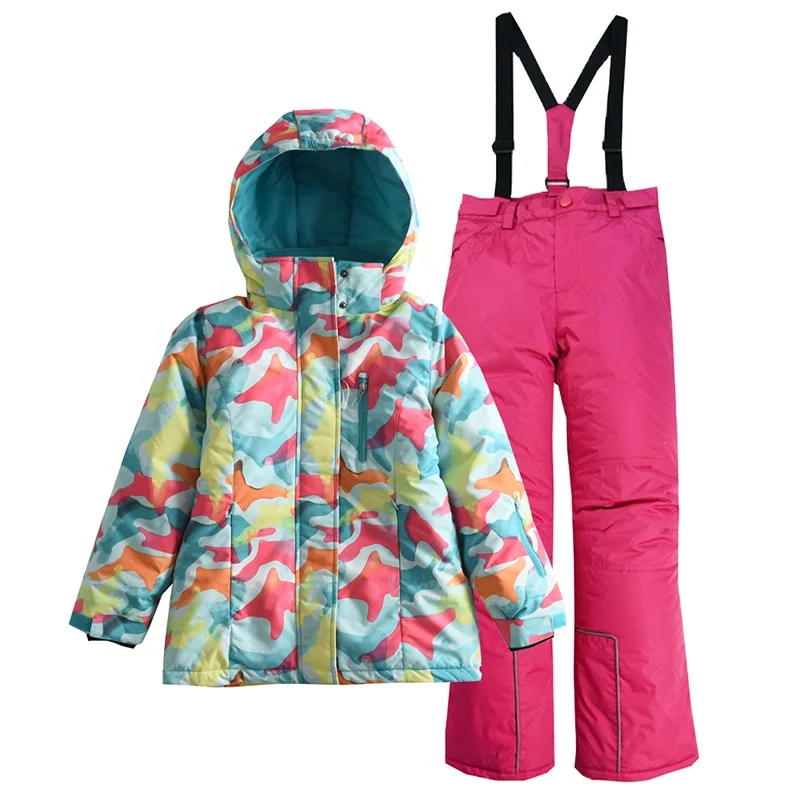 
Girls Winter print Ski Gloves Waterproof Outdoor Thicken Glove skating gloves 
