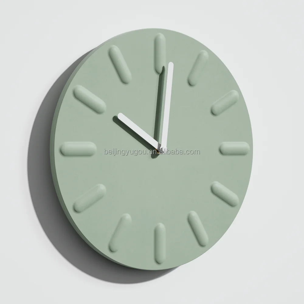 

Indoor Concrete Wall Decorations Modern Luxury Cement Wall Clock Concrete 3d Wall Clock Decor For Hotel Home, Light,green,blue,orange