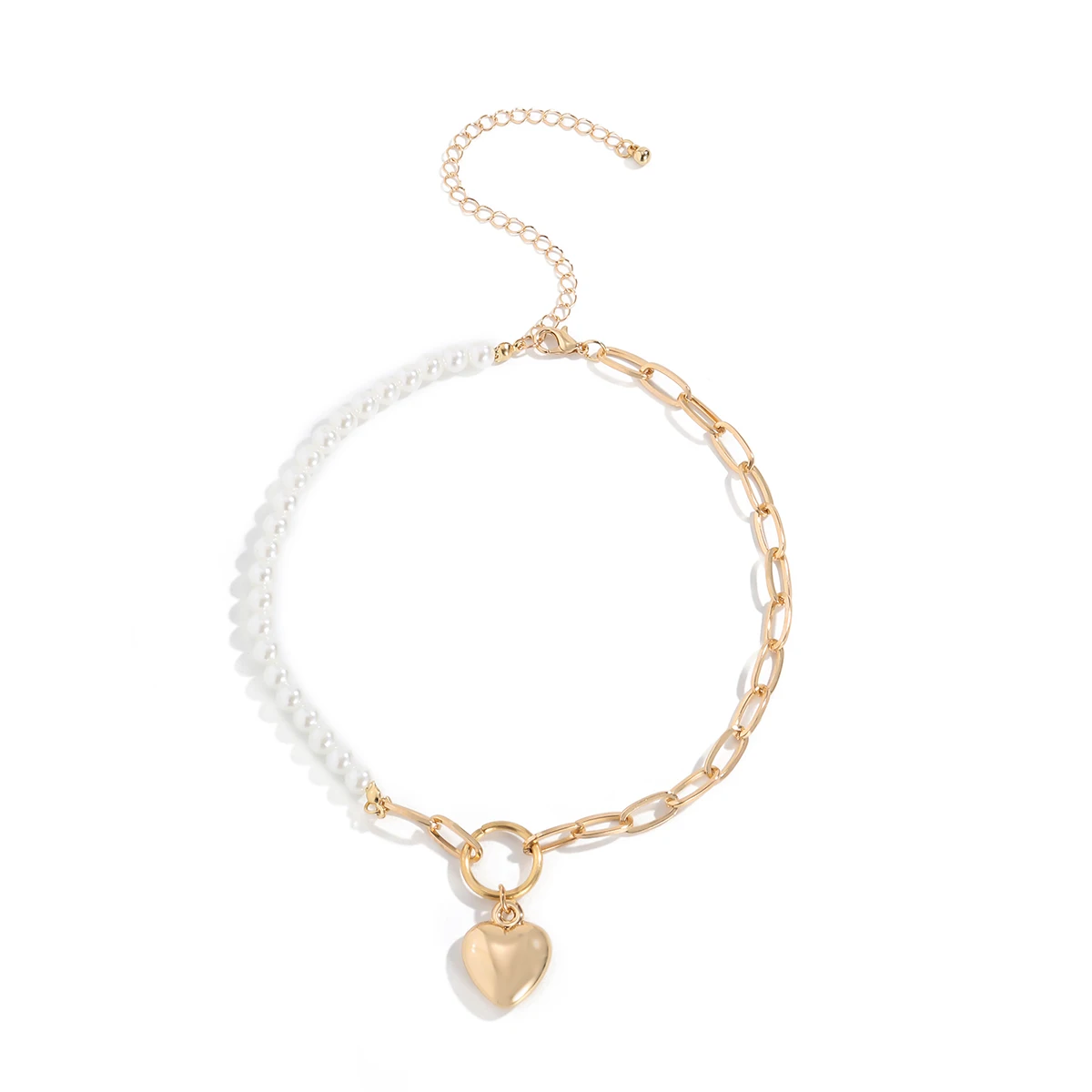 

Imitation pearl temperament peach heart necklace jewelry