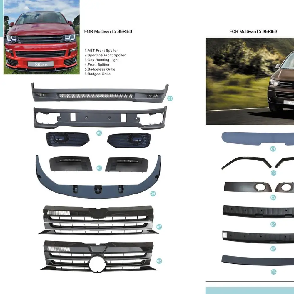 

FRO T5 ABT FRONT SPOILER 2013-2015 FACTORY PRICE FROM BDL COMPANY IN CHINA, Black