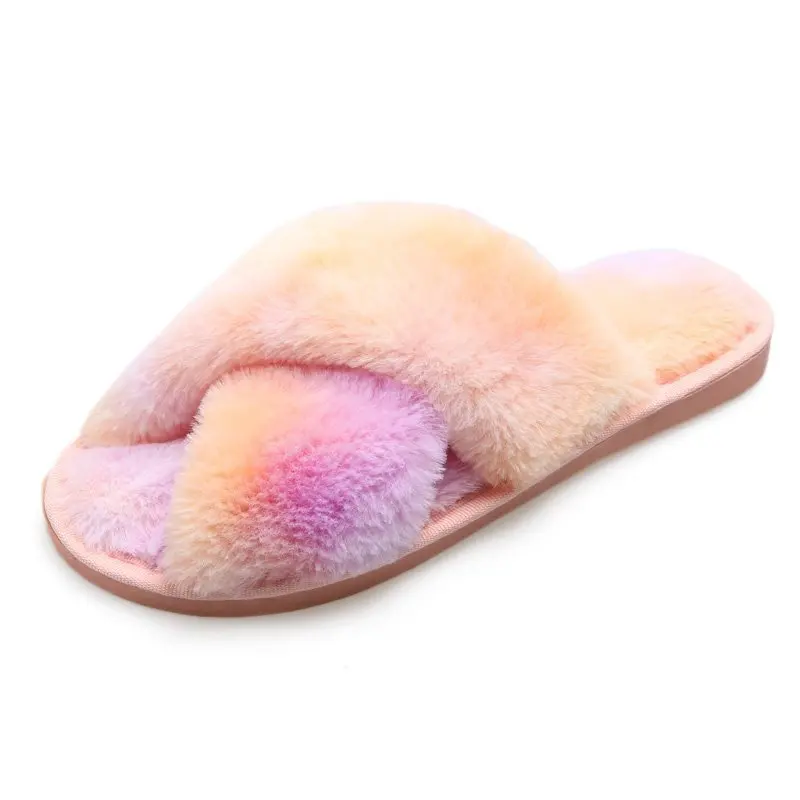 

Shangzhou OEM Pantoufles pour adultes Winter Soft Intersect New Arrival Fluffy Slippers, Yellow/purple/red/iridescence