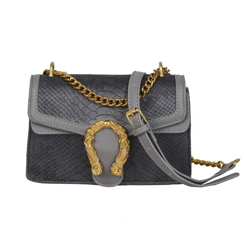 

2021 Vintage fashion high pu leather with metal handbags chains shoulder phone bag candy pattern crossbody woman ladies purse