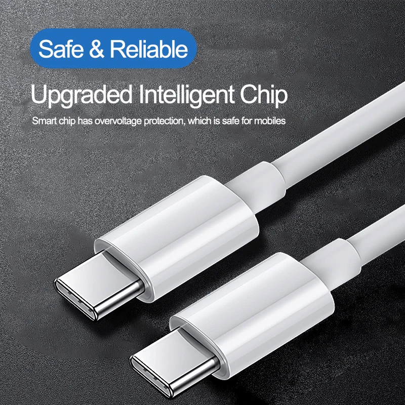 

Intelligent Chip CE FCC ROHS Custom OEM 5A 100W 0.3M 0.5M 1M 1.5M 2M Fast Charging USB Type-C Cable