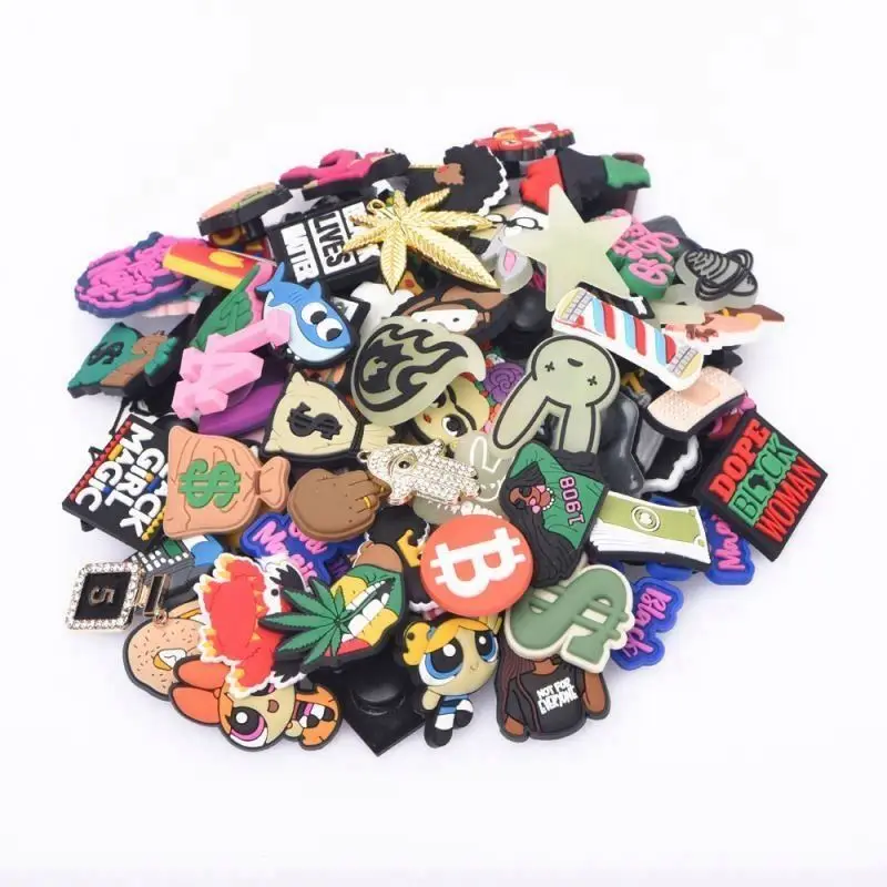 

100pcs mix styles PVC Shoe Buckles Shoes Accessories Ornaments Fit For clog Charms horror Party Gift, Custom