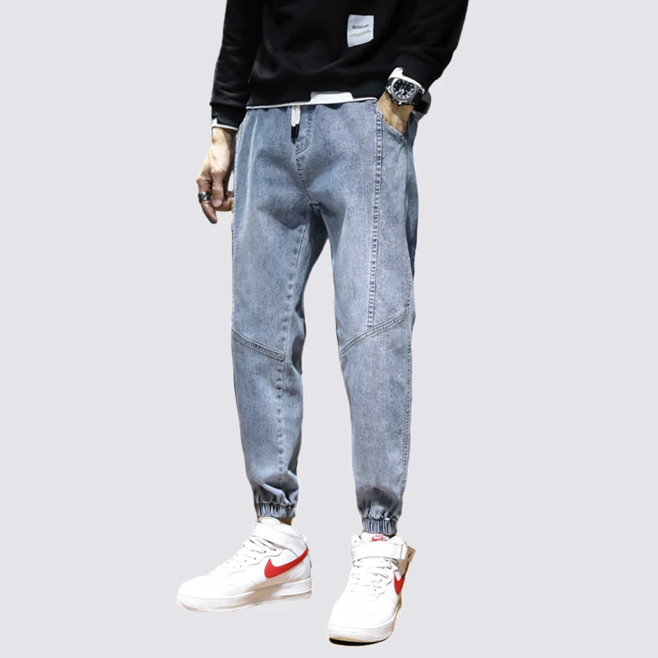 

2021 New Factory Direct Wholesale Denim Loose Straight Tube Trend Young Boys Tricolor Stretch Men's Jeans, Black, gray, blue